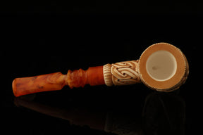 Master Mason Blue Lodge Meerschaum Pipe - Handcrafted Mason Gavel Shape - Bricks Masons