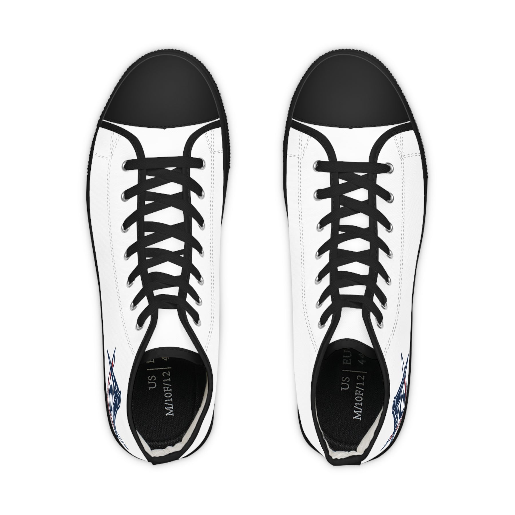Master Mason Blue Lodge Sneaker - High Top Black & White Sole with USA FLAG S&C G - Bricks Masons