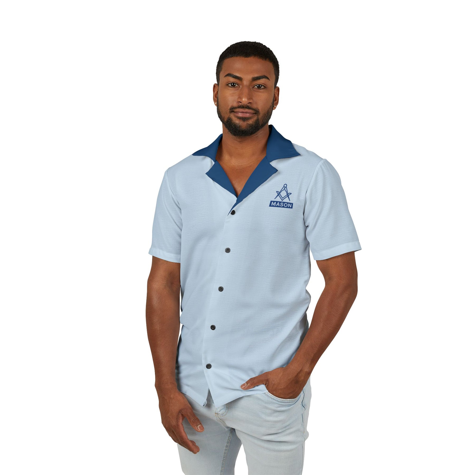 Men's Hawaiian Camp Shirt (AOP) - Bricks Masons