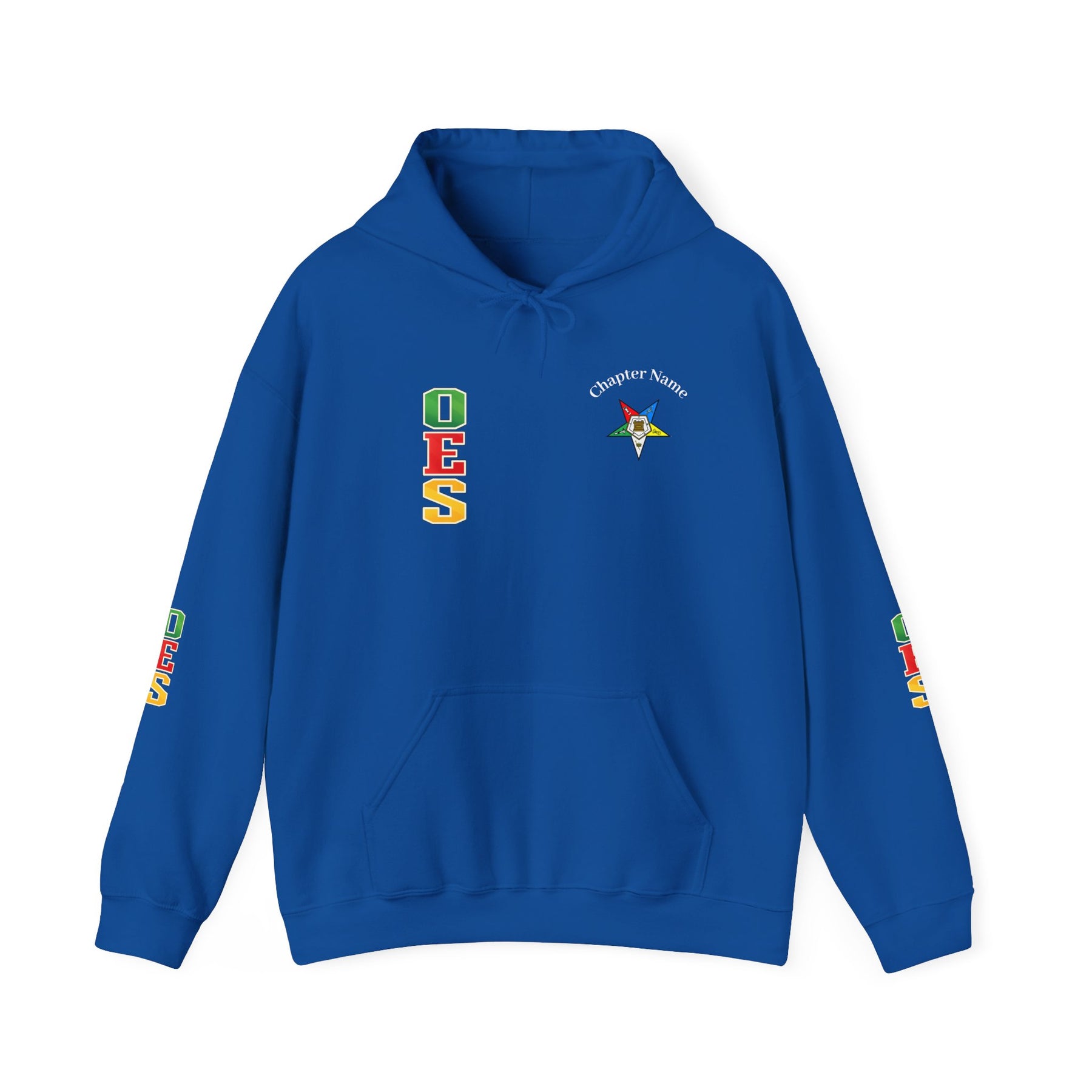 OES Hoodie - Colorful Eastern Star & Initials with Personalization - Bricks Masons