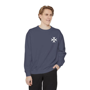 Order of Saint Lazarus Sweatshirt - Embroidered White Cross Emblem - Bricks Masons