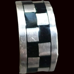 Masonic Checkerboard Floor Ring in Silver, Masonry Art. 81 - Bricks Masons