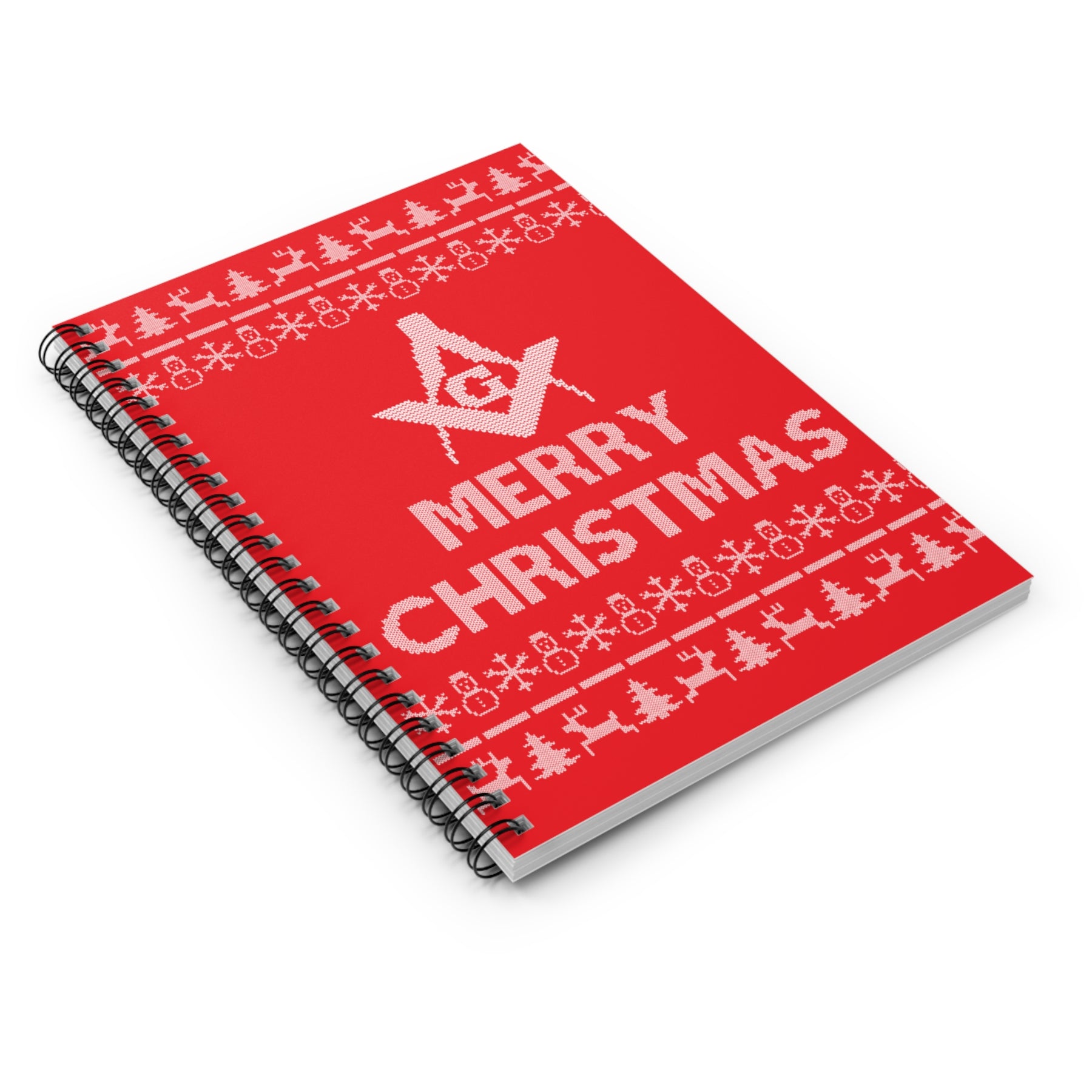 Master Mason Blue Lodge Journal - Merry Christmas Square & Compass G Spiral Notebook