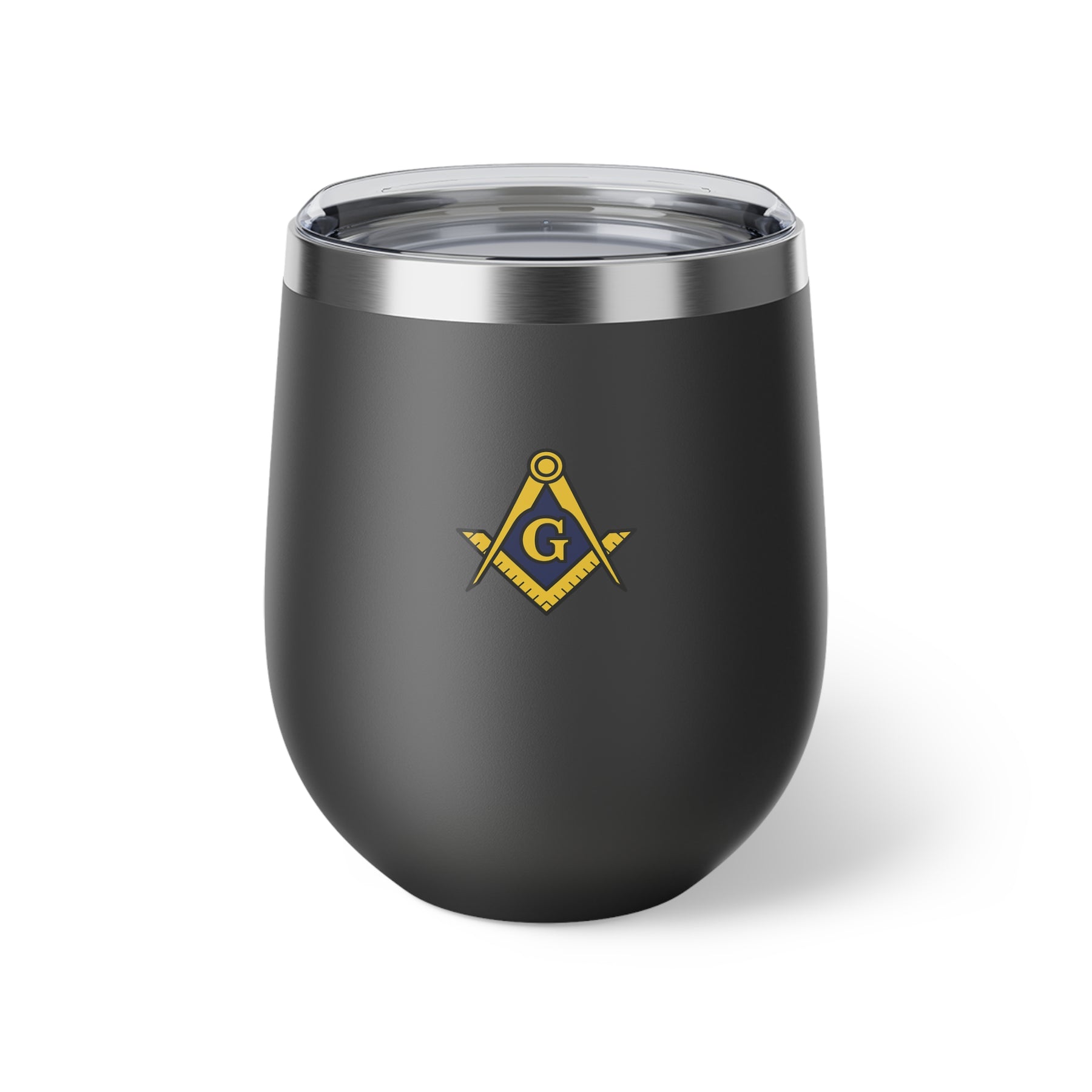 Master Mason Blue Lodge Vacuum Cup - Gold Square & Compasses G Emblem