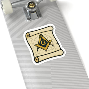 Master Mason Blue Lodge Sticker Decal - Kiss-Cut Colorful - Bricks Masons
