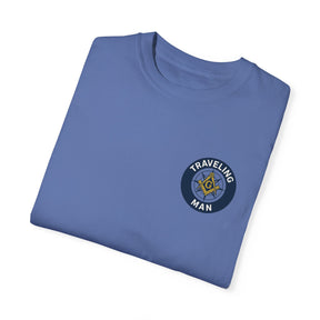 Master Mason Blue Lodge T-Shirt - Traveling Mason Garment-Dyed Tee - Bricks Masons