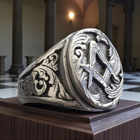 Masonic Apprentice Ring in Silver 1.6 cm 10 g Art 86 - Bricks Masons