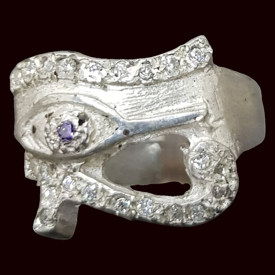 Horus Eye Ring, Silver and Stones, 8g, 1.5 x 2cm, Art. 874 - Bricks Masons