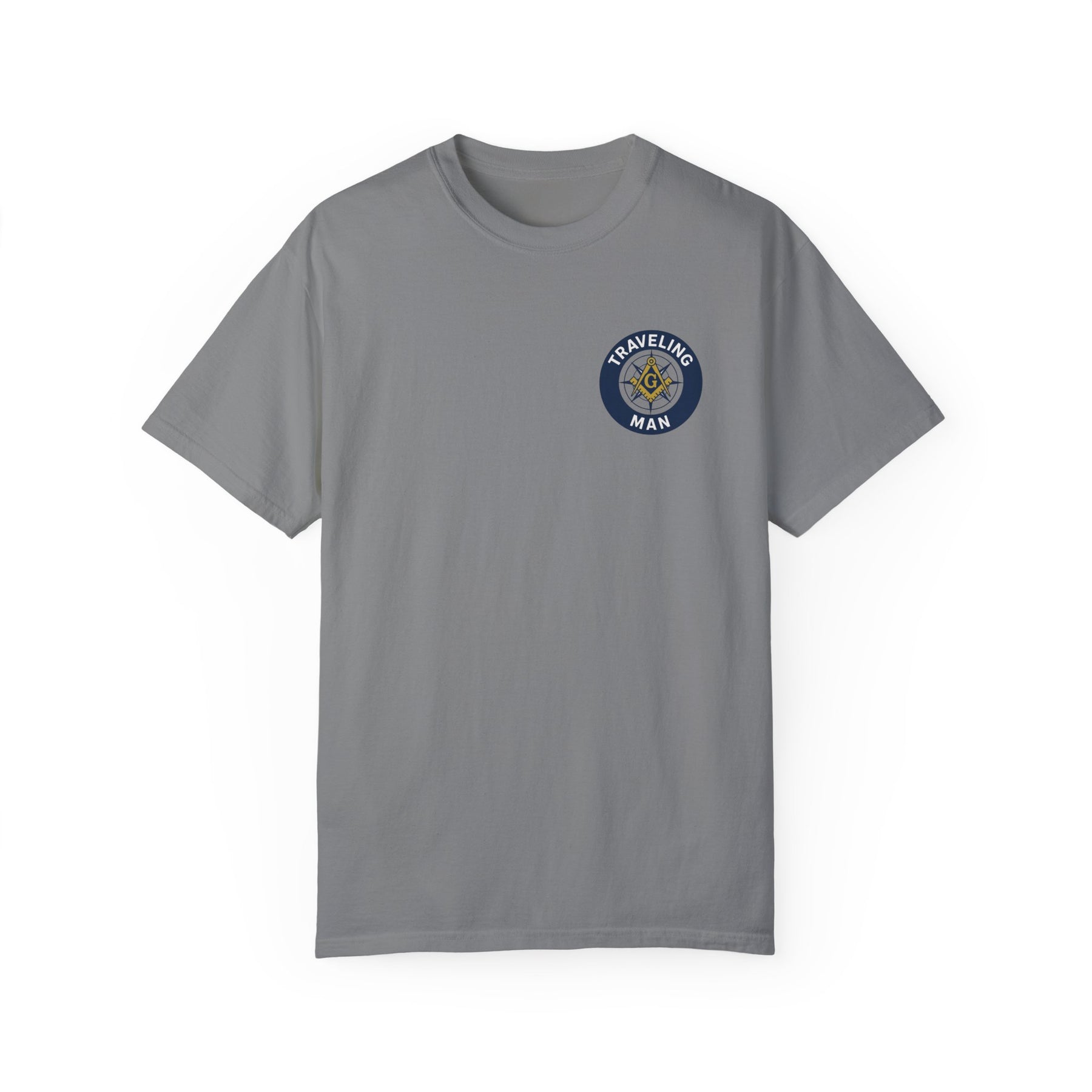 Master Mason Blue Lodge T-Shirt - Traveling Mason Garment-Dyed Tee - Bricks Masons
