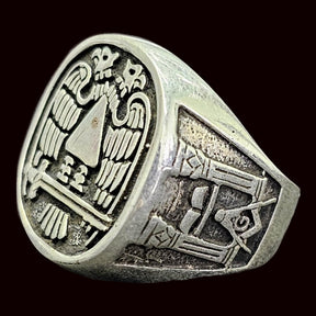 Masonic Ring Double-Headed Eagles Silver 2 cm 19 g Art 891 - Bricks Masons