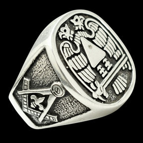 Masonic Ring Double-Headed Eagles Silver 2 cm 19 g Art 891 - Bricks Masons