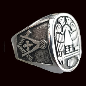 Masonic Ring Double-Headed Eagles Silver 2 cm 19 g Art 891 - Bricks Masons