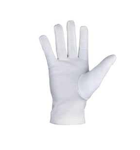 Master Mason Blue Lodge Gloves - White Cotton with Silver Square & Compass