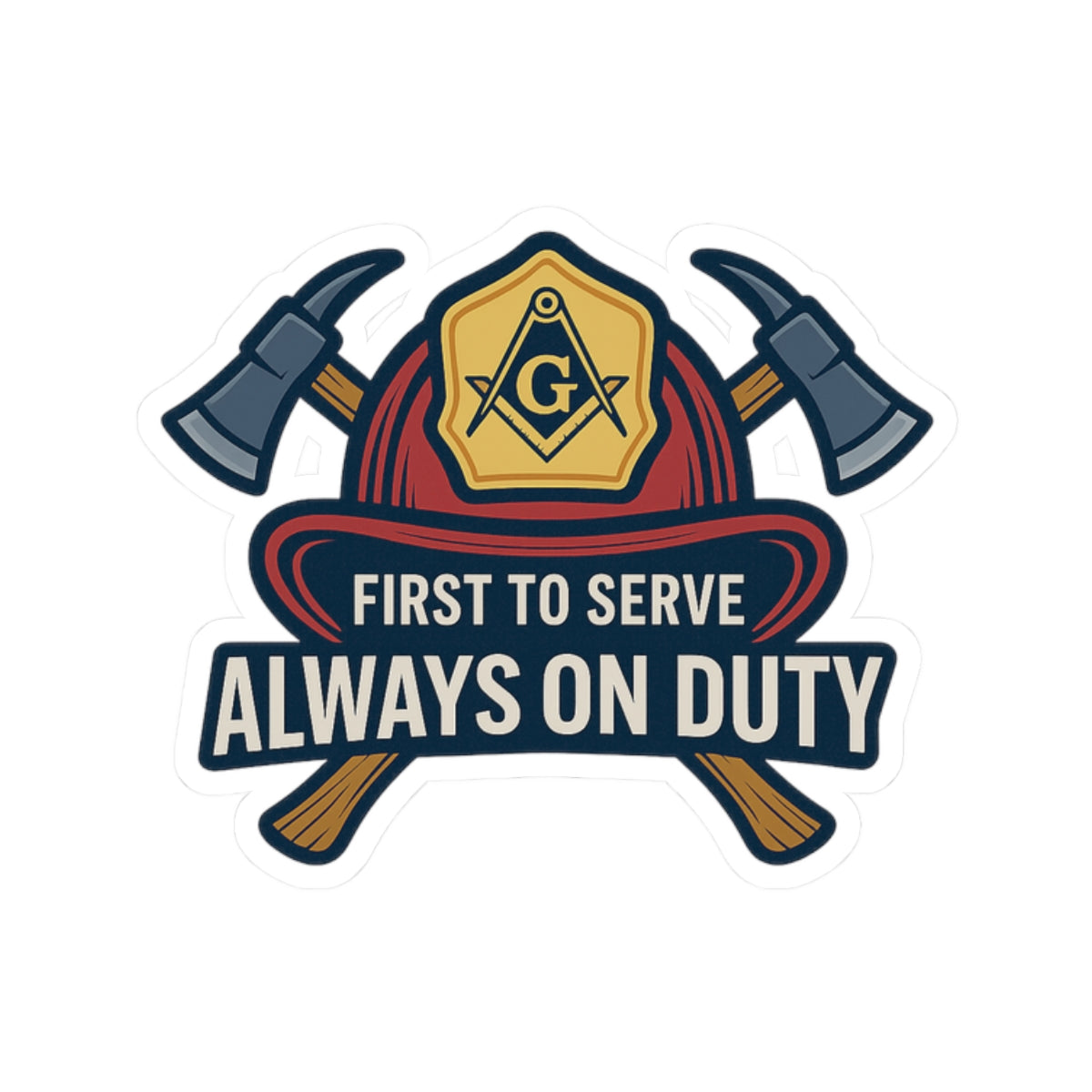 Master Mason Blue Lodge Sticker Decal – Firefighter Square & Compass G - Bricks Masons