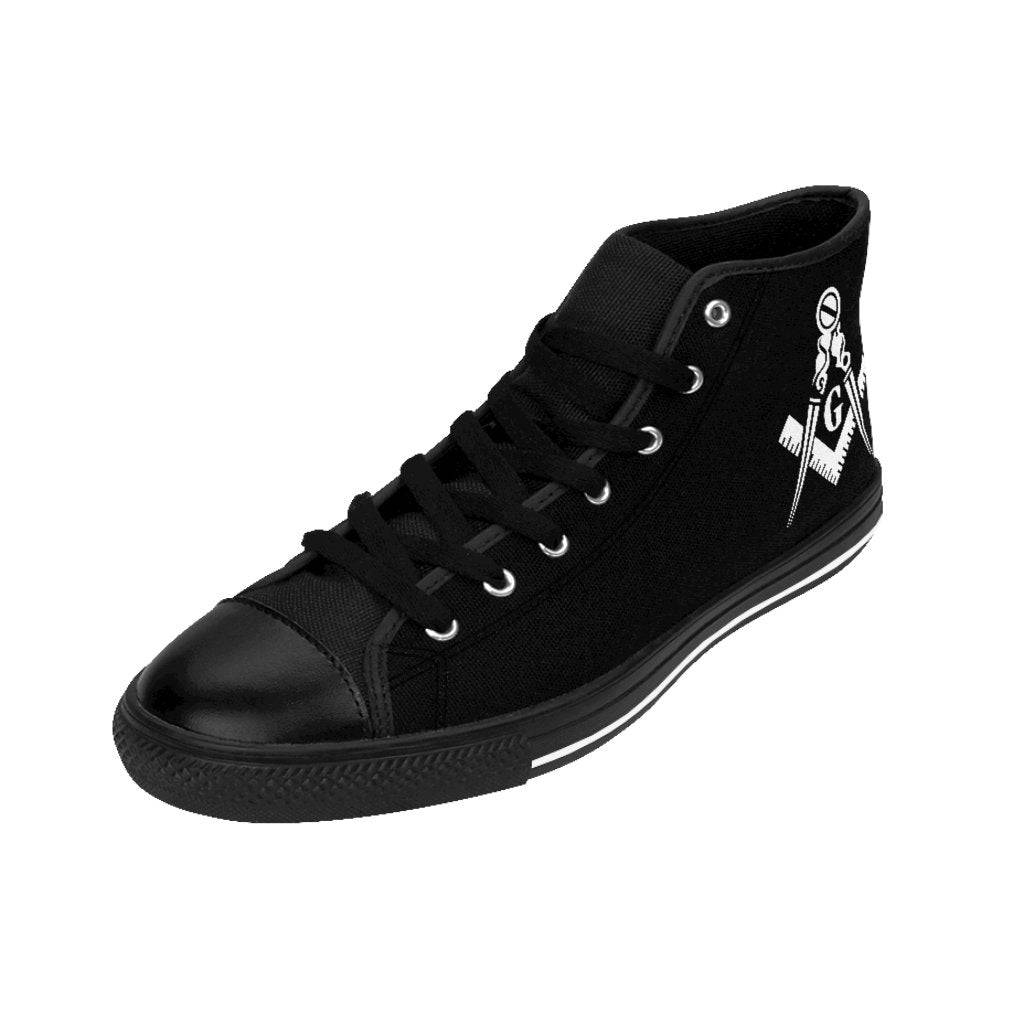 Master Mason Blue Lodge Sneaker - High-Top Black Square & Compass G