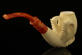 Master Mason Blue Lodge Meerschaum Pipe - Handcrafted Square and Compass G - Bricks Masons