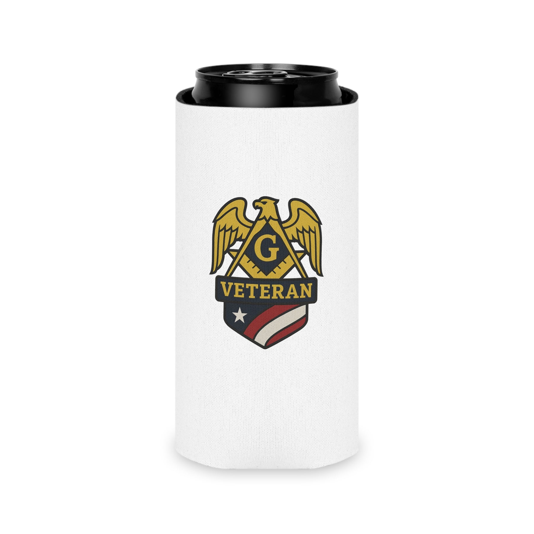 Master Mason Blue Lodge Can Cooler - Veteran Mason Square & Compass G - Bricks Masons