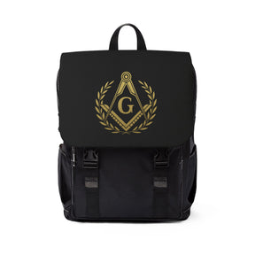 Master Mason Blue Lodge Backpack - Gold Square & Compass G With Wreath - Bricks Masons