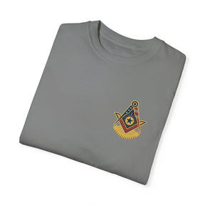 Past Master Blue Lodge T-Shirt - Garment-Dyed US Flag - Bricks Masons