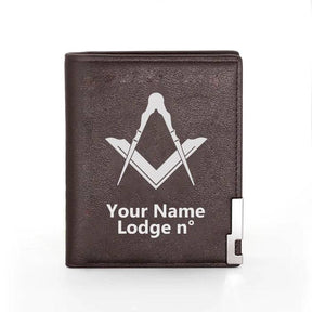 Master Mason Blue Lodge Wallet - Black & Brown - Bricks Masons
