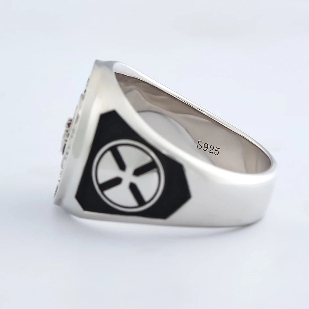 Knights Templar Ring - Sterling Silver In Hoc Signo Vinces - Bricks Masons