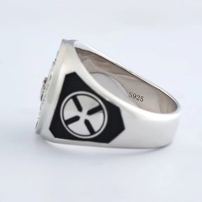Knights Templar Ring - Sterling Silver In Hoc Signo Vinces - Bricks Masons