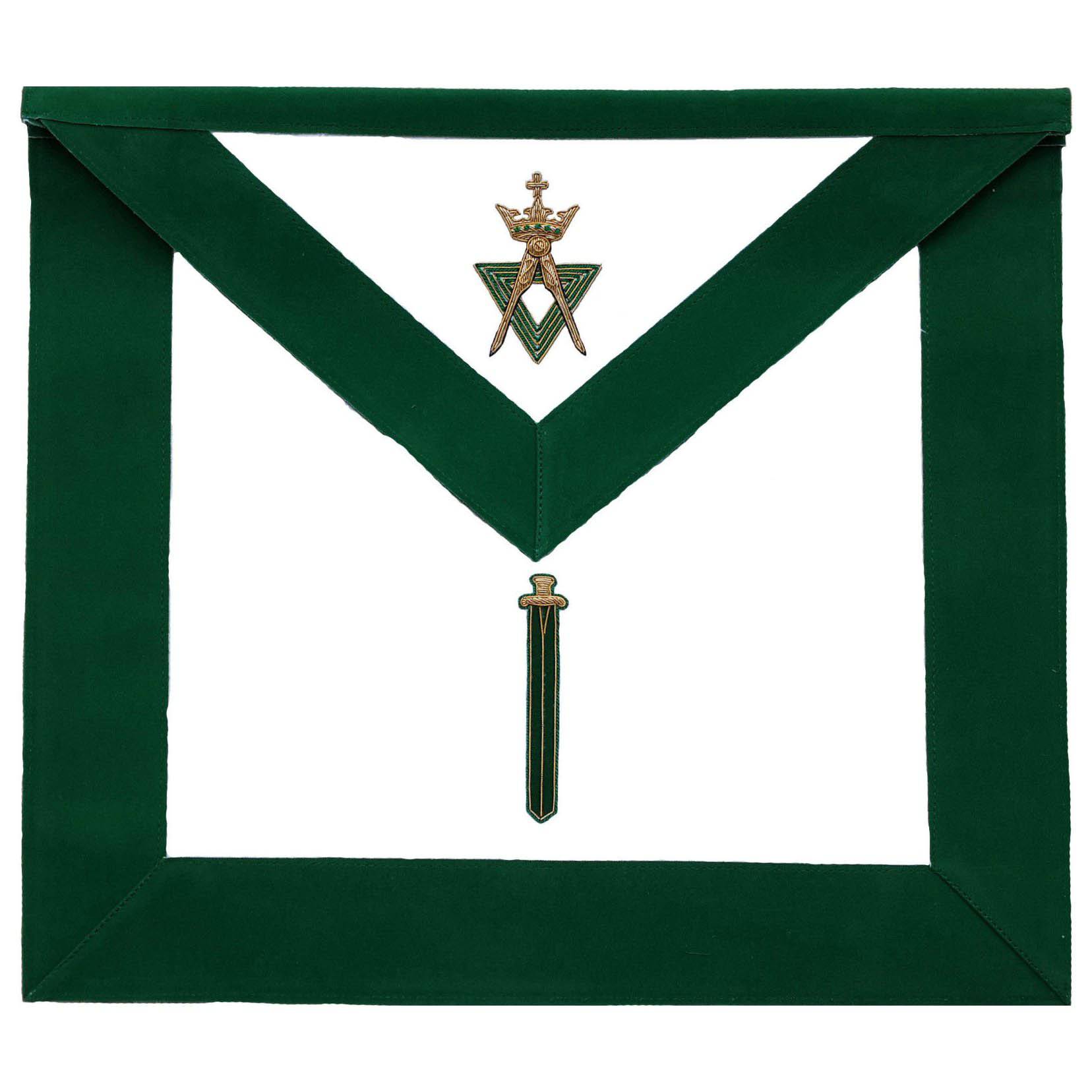 Sentinel Allied Masonic Degrees Apron - Green Velvet