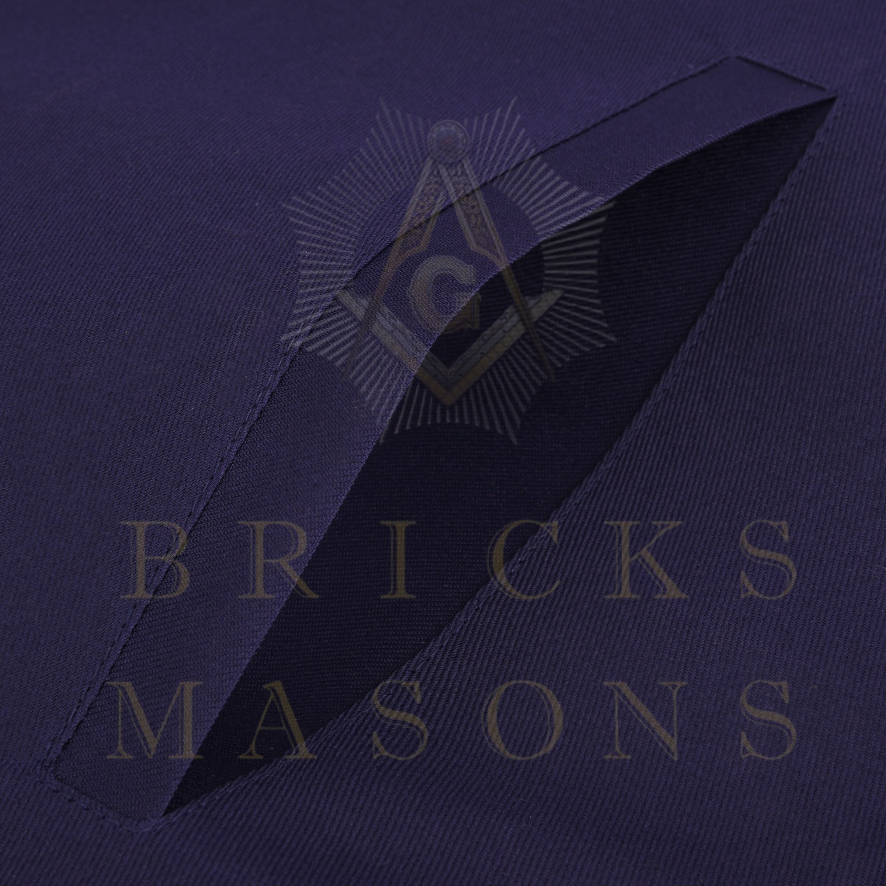 Chaplain Blue Lodge Officer Apron - Dark Blue With Silver Hand Embroidery Bullion - Bricks Masons