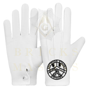 Elks of the World Gloves - White Cotton Civil Liberties - Bricks Masons