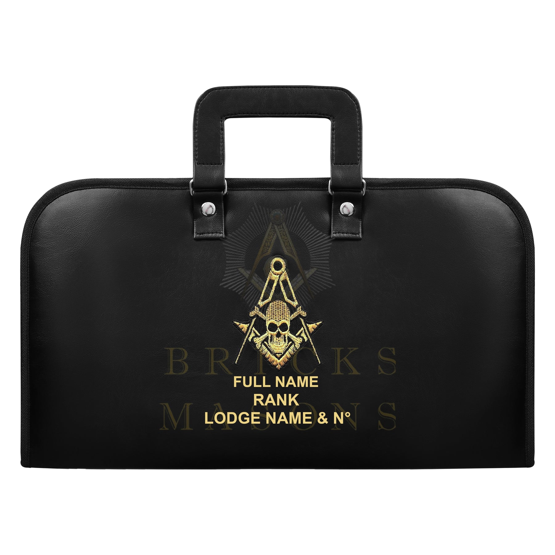 Widows Sons Chain Collar Case - Square & Compass Lightweight Soft Case Half Size - Bricks Masons