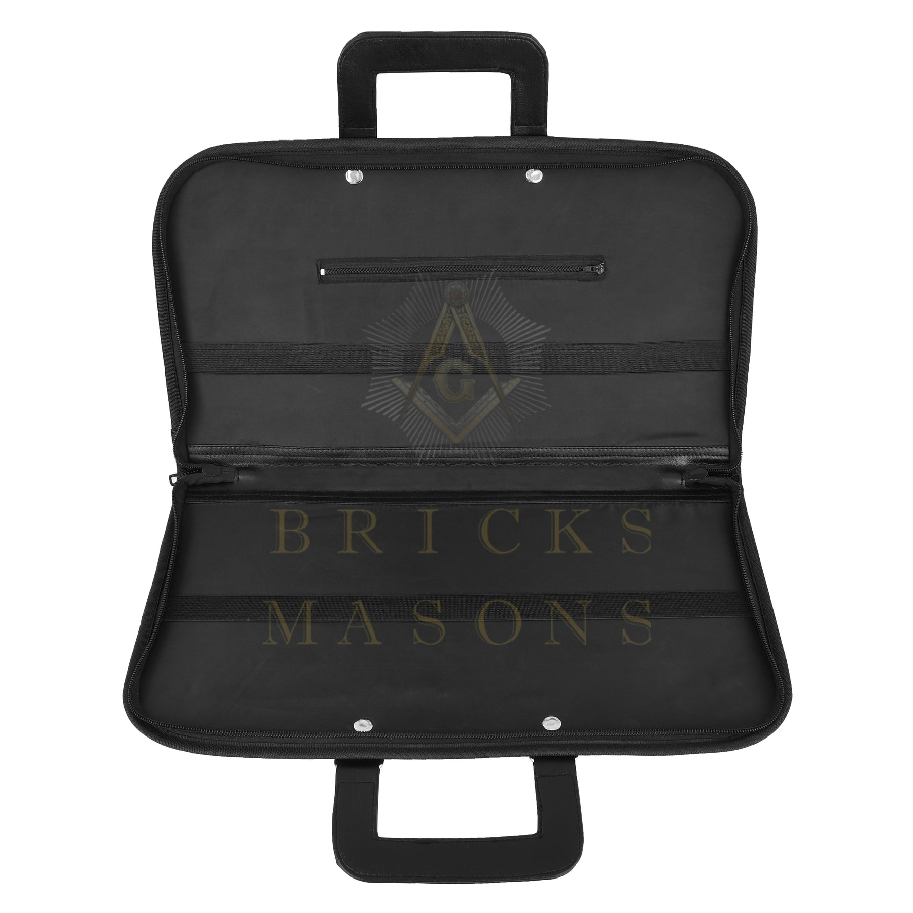 Widows Sons Chain Collar Case - Square & Compass Lightweight Soft Case Half Size - Bricks Masons