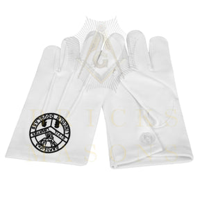 Elks of the World Gloves - White Cotton Civil Liberties - Bricks Masons