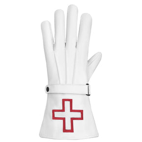 St. Thomas of Acon Gauntlet - White Leather with Wrist Strap