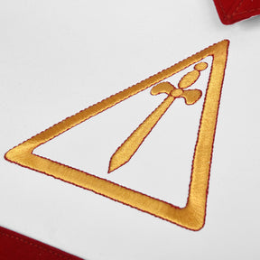 Royal Arch Chapter Apron - Red Velvet With Triple Tau