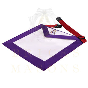 Royal Arch Chapter & Council Apron - Reversible Double-Sided Purple & Red Ribbon - Bricks Masons