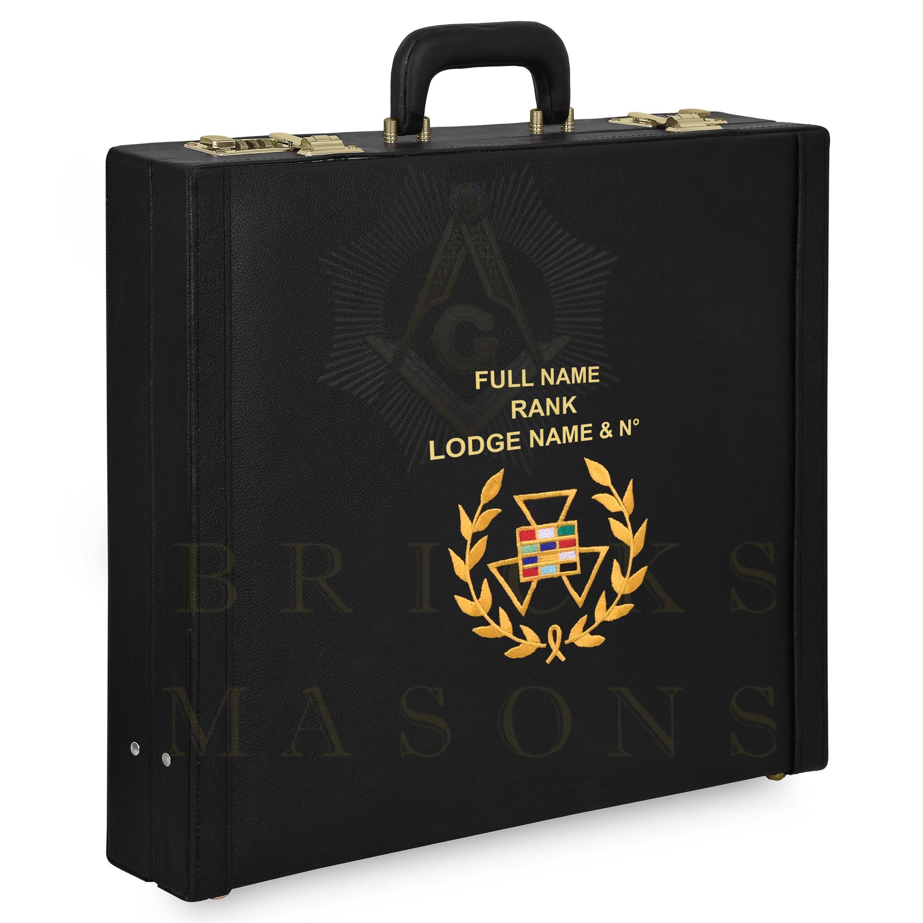 Past Grand High Priest Royal Arch Chapter Apron Case - Gold Machine Embroidery With Red Interior Various Sizes - Bricks Masons