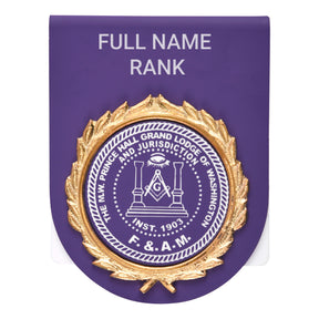 Master Mason Blue Lodge Pocket Square - Purple Plastic & Metal Customizable - Bricks Masons