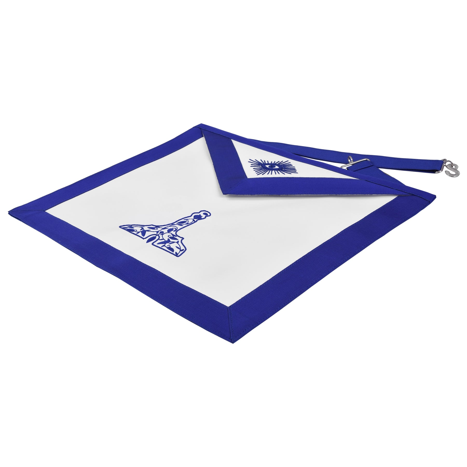 Senior Warden Blue Lodge Officer Apron - Royal Blue With Waist Belt