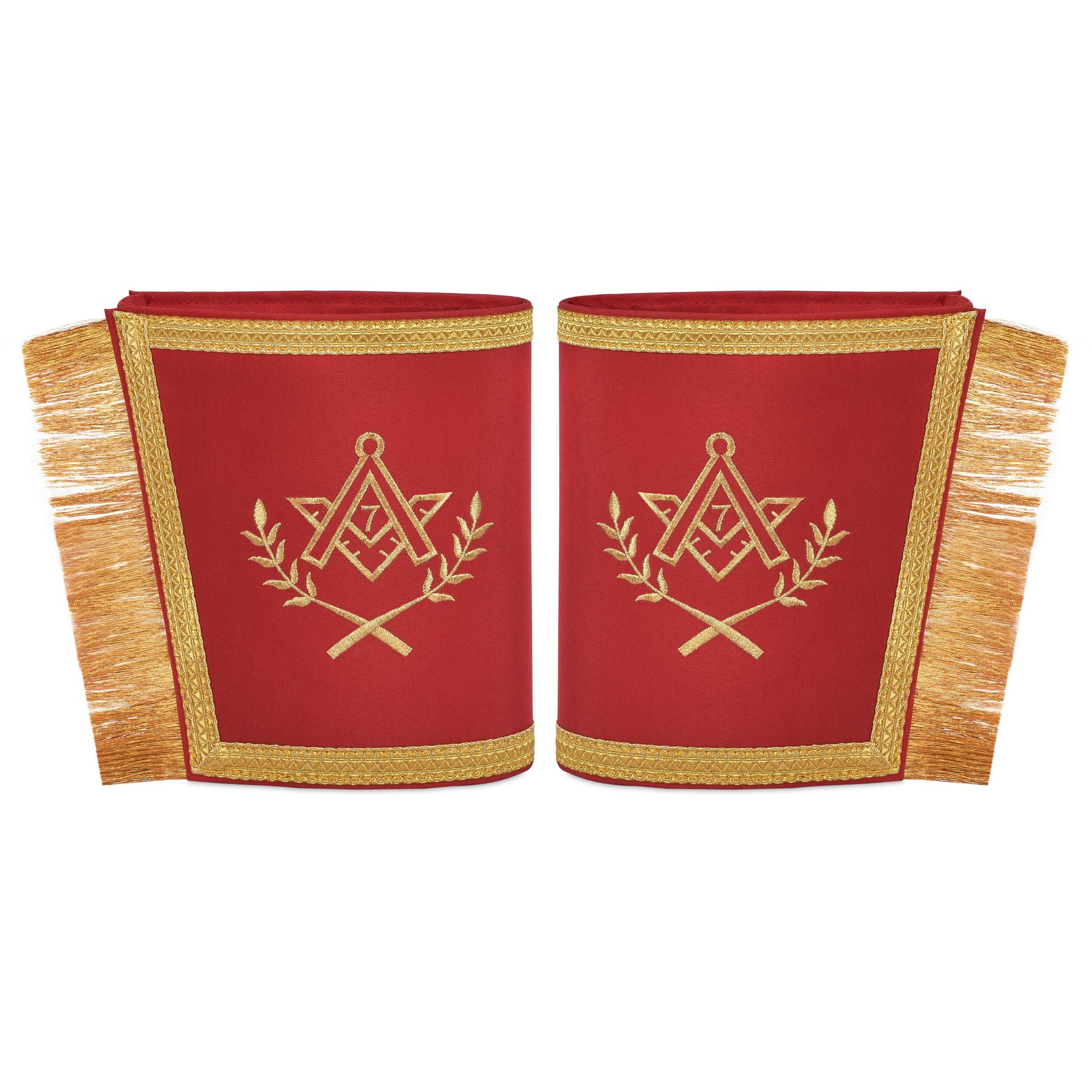 Master Mason Blue Lodge Regalia Set - Red & Golden Braid & Fringe - Bricks Masons