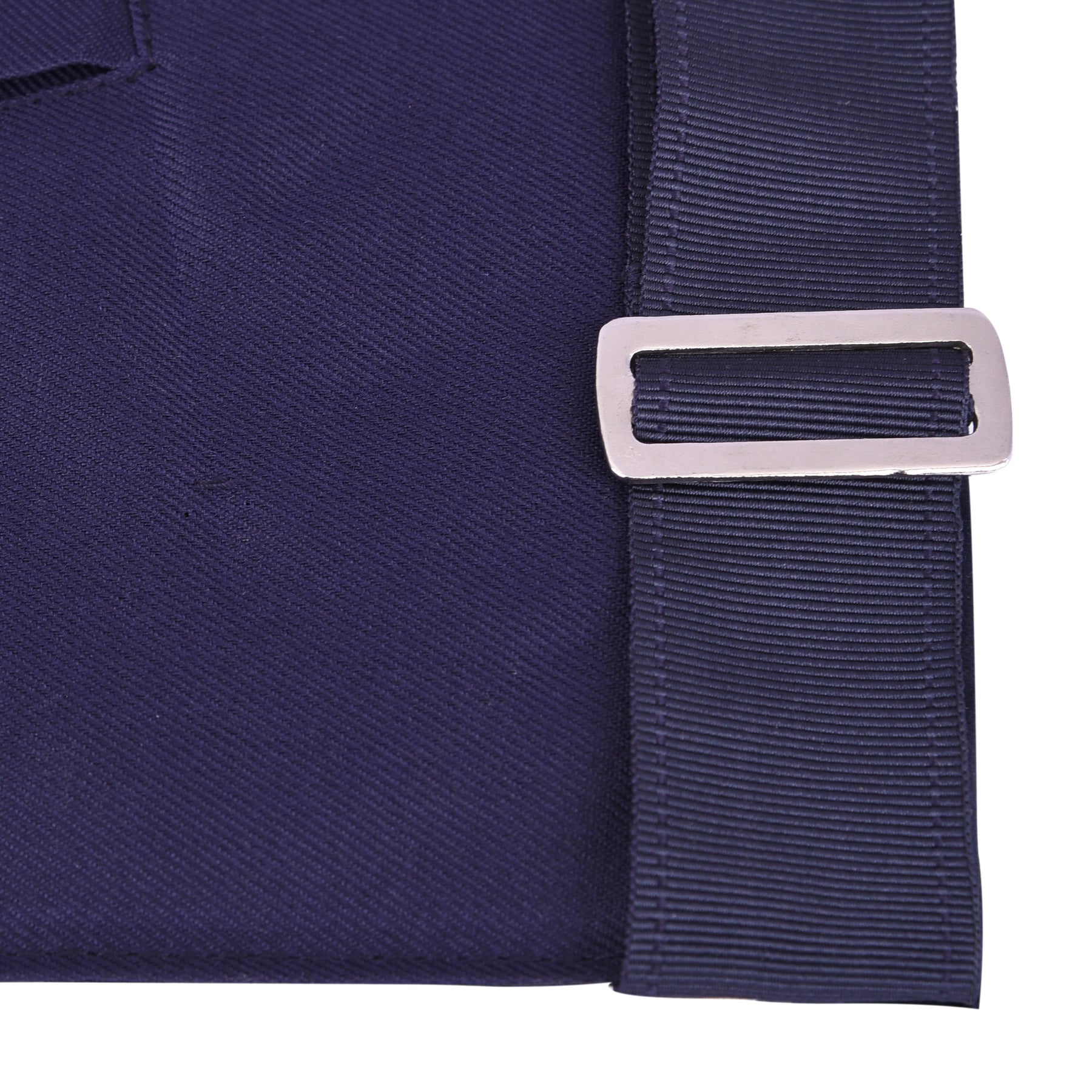 Junior Steward Blue Lodge Officer Apron - Navy Velvet With Silver Embroidery Thread