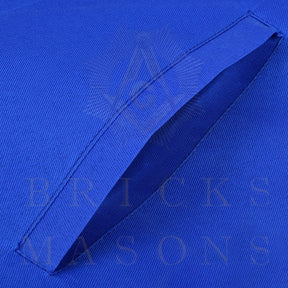 Treasurer Blue Lodge Officer Apron - Blue Ribbon With Machine Embroidery Customizable Flap - Bricks Masons