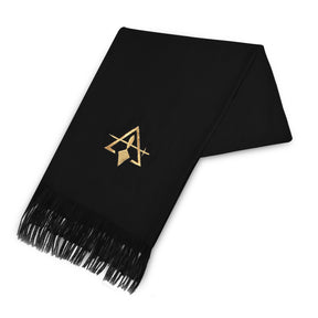 Council Scarf - Black Embroidery Cashmere - Bricks Masons