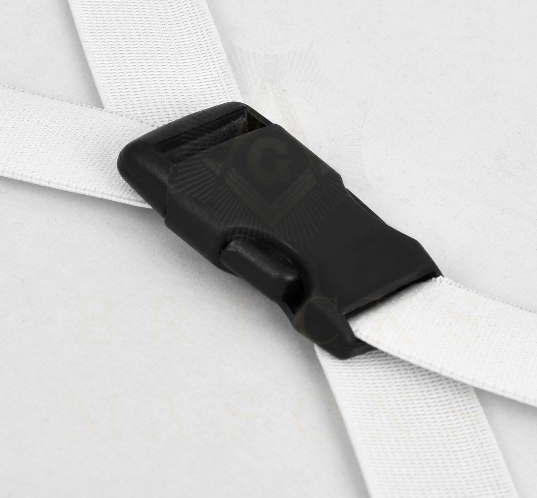 Universal Apron Case - White Imitation Leather & Gold Double Lock - Bricks Masons