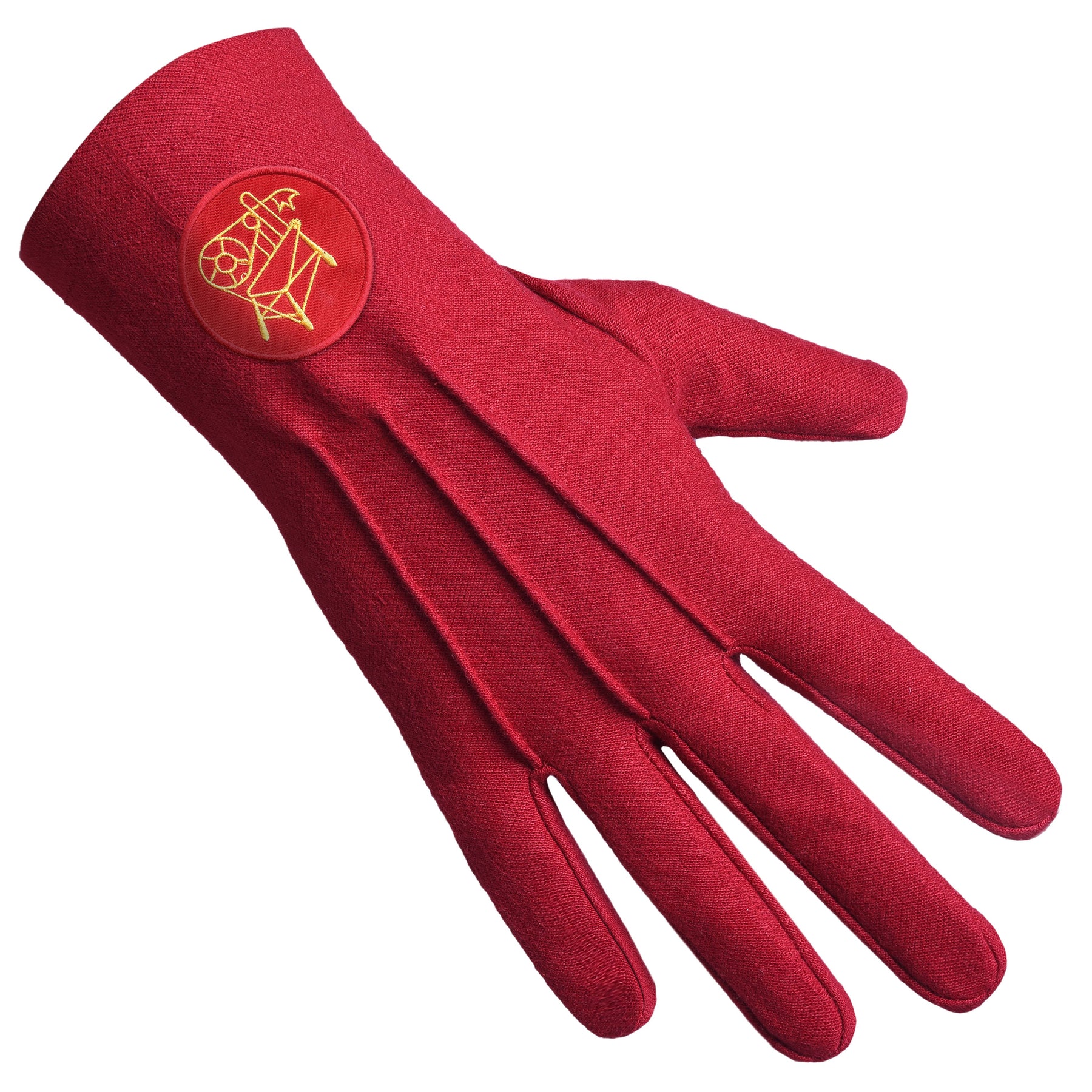 Heroines Of Jericho PHA Glove - Red Cotton With Round Patch - Bricks Masons