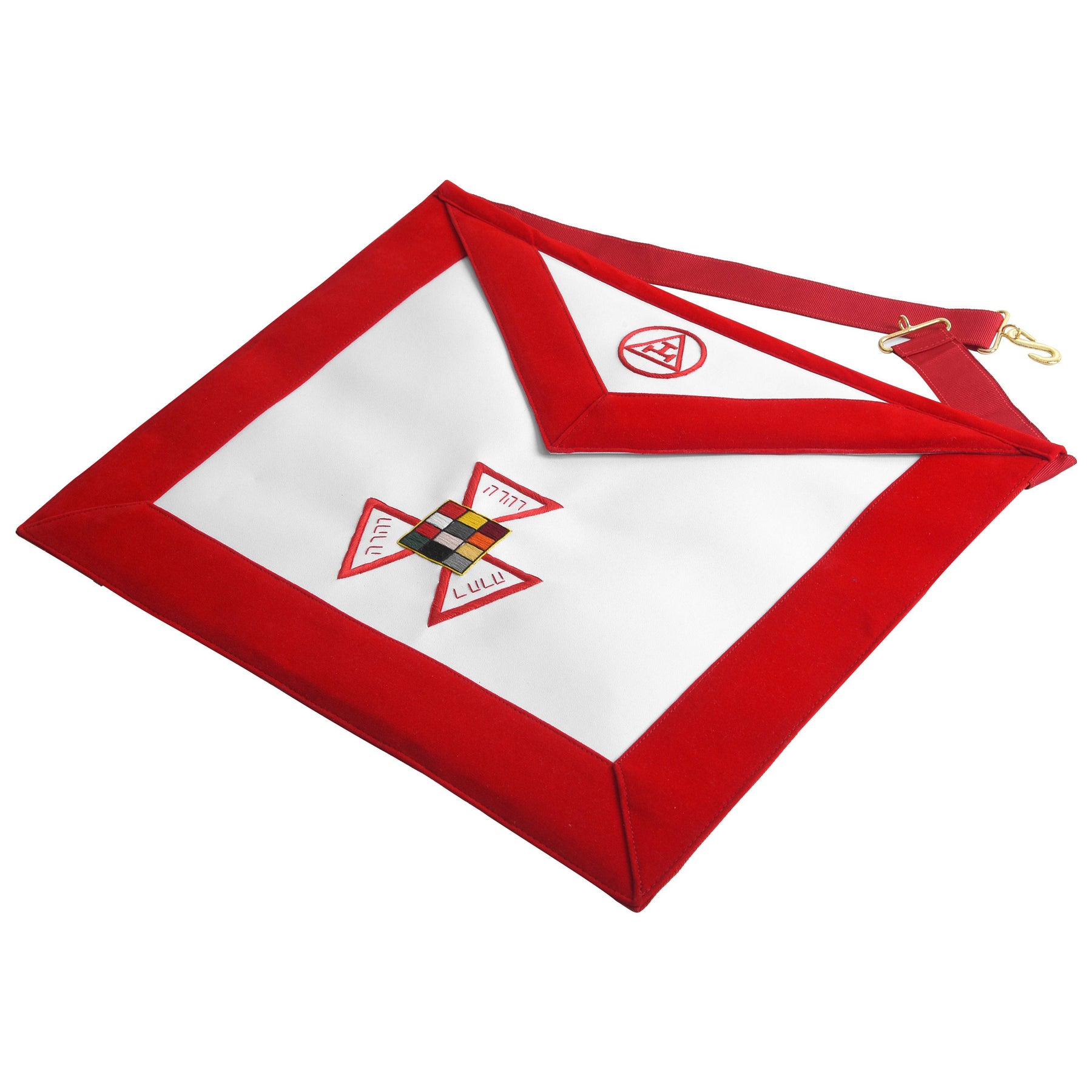 Past High Priest Royal Arch Chapter Apron - Red with Triple Tau Insignia