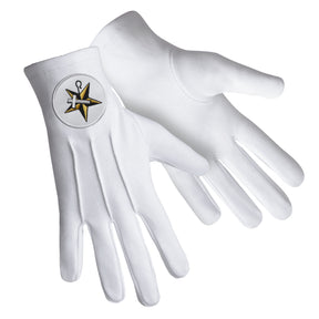 The Order Of The White Shrine Of Jerusalem Glove - Pure Cotton With White Patch - Bricks Masons