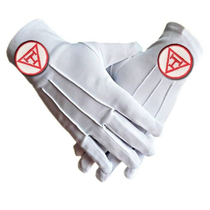 Royal Arch Chapter Gloves - Red Triple Tau - Bricks Masons