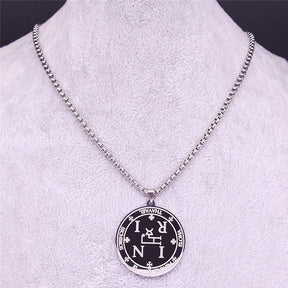 Ancient Israel Necklace - Stainless Steel Archangel Thavael - Bricks Masons