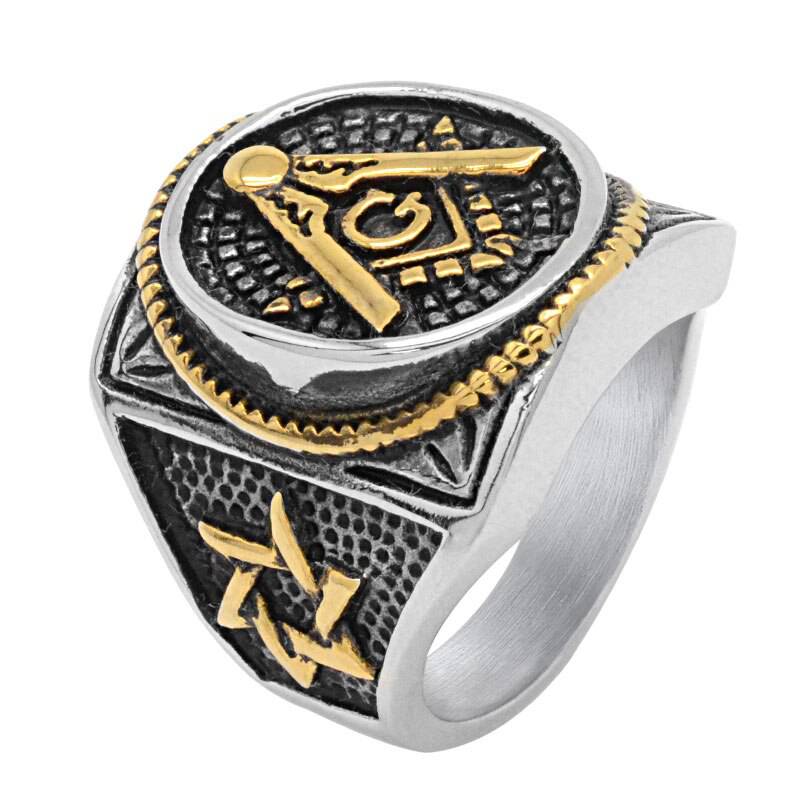 Master Mason Blue Lodge Ring - Square & Compass Signet [Multiple Colors]