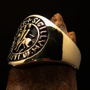 Knights Templar Commandery Ring - Gold Brass Sigillum MilItum XPISTI